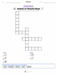 Anansi ve Yosun Kaplı Kaya yazdırılabilir çalışma sayfası önizlemesi