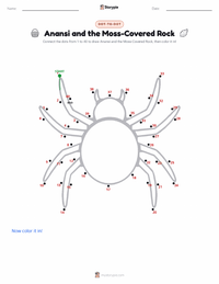 Anansi and the Moss-Covered Rock printable worksheet preview