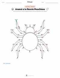 Anteprima della scheda stampabile di Anansi e la Roccia Coperta di Muschio