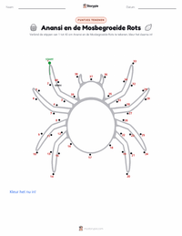Anansi en de Met Mos Bedekte Rots afdrukbare werkblad voorbeeld