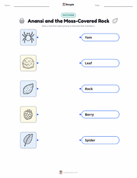 Anansi and the Moss-Covered Rock printable worksheet for kids