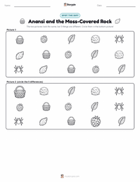 Anansi and the Moss-Covered Rock printable worksheet preview