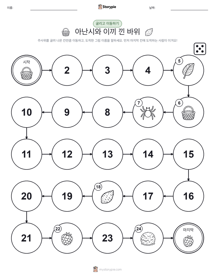 주사위 굴리고 이동하기 게임