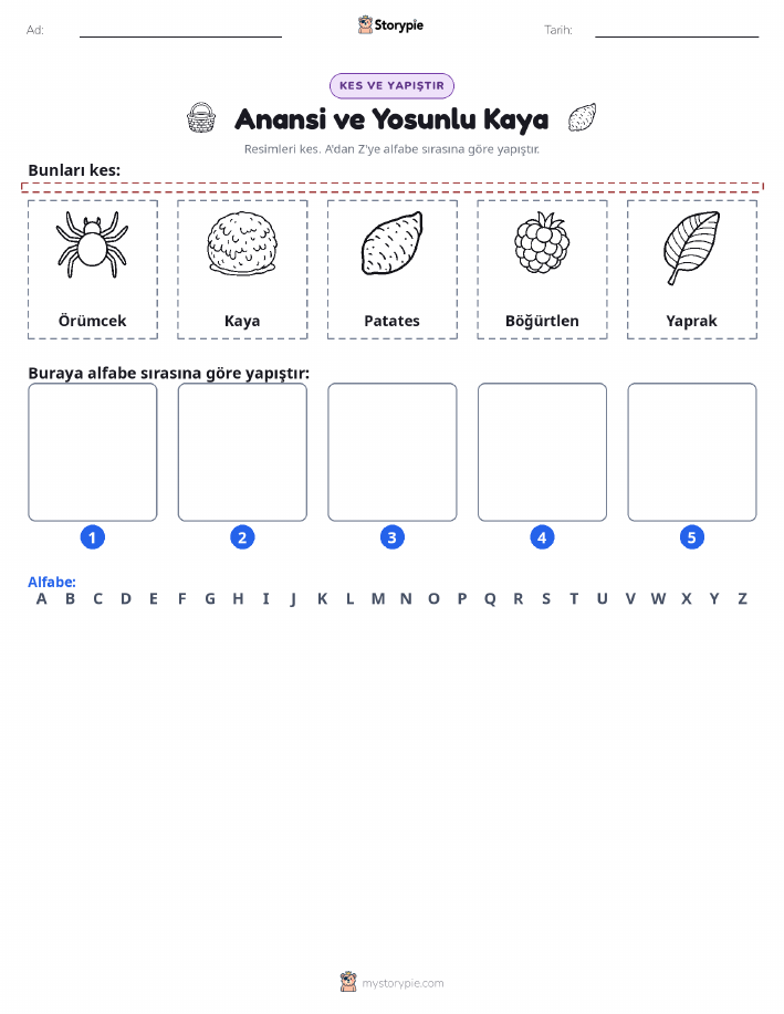 Kes & Yapıştır Alfabe