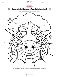 Anansi die Spinne - Westafrikanisch druckbare Arbeitsblatt Vorschau