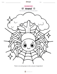 Anansi coloring page for kids