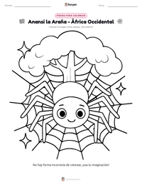 Página para colorear de Anansi la Araña - África Occidental para niños