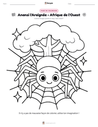 Aperçu de la feuille de travail imprimable Anansi l'Araignée - Afrique de l'Ouest