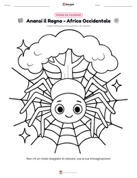 Pagina da colorare di Anansi il Ragno - Africa Occidentale per bambini