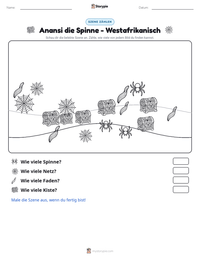 Anansi die Spinne - Westafrikanisch druckbare Arbeitsblatt Vorschau