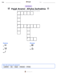 Podgląd drukowalnego arkusza ćwiczeń Pająk Anansi - Afryka Zachodnia