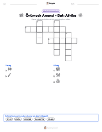 Örümcek Anansi - Batı Afrika yazdırılabilir çalışma sayfası önizlemesi