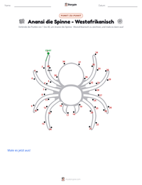 Anansi die Spinne - Westafrikanisch druckbare Arbeitsblatt Vorschau