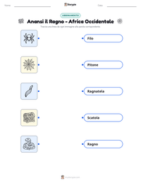 Scheda stampabile di Anansi il Ragno - Africa Occidentale per bambini