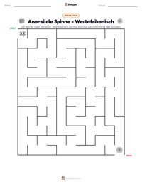 Anansi die Spinne - Westafrikanisch druckbare Arbeitsblatt Vorschau