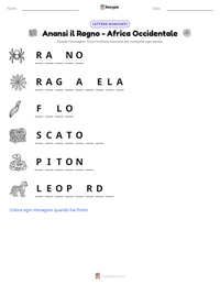 Anteprima della scheda stampabile di Anansi il Ragno - Africa Occidentale