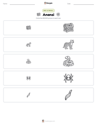 Anansi printable worksheet preview
