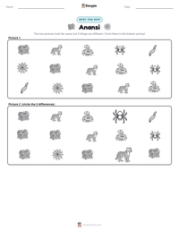 Anansi printable worksheet preview