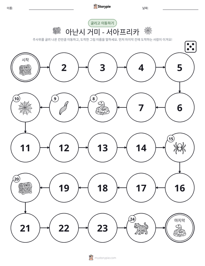 주사위 굴리고 이동하기 게임