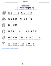 Akan People printable worksheet preview