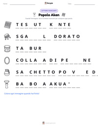 Anteprima della scheda stampabile di Popolo Akan