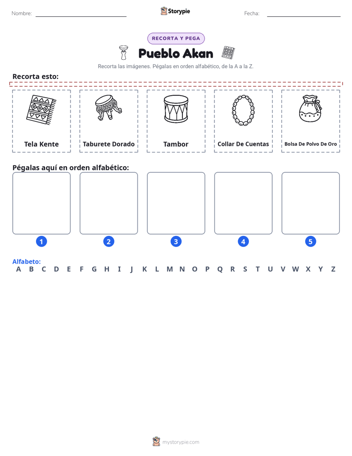 Cortar y Pegar el Alfabeto