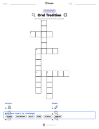 Oral Tradition printable worksheet preview