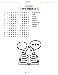 Oral Tradition printable worksheet preview