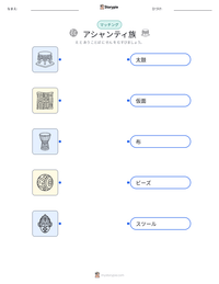 アシャンティ族 の印刷可能ワークシートプレビュー
