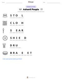 Ashanti People printable worksheet preview