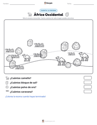 Vista previa de la hoja de trabajo imprimible de África Occidental