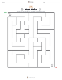 West Africa printable worksheet preview