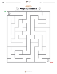 Podgląd drukowalnego arkusza ćwiczeń Afryka Zachodnia