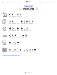 West Africa printable worksheet preview