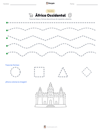 Vista previa de la hoja de trabajo imprimible de África Occidental