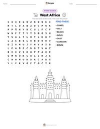 West Africa printable worksheet preview