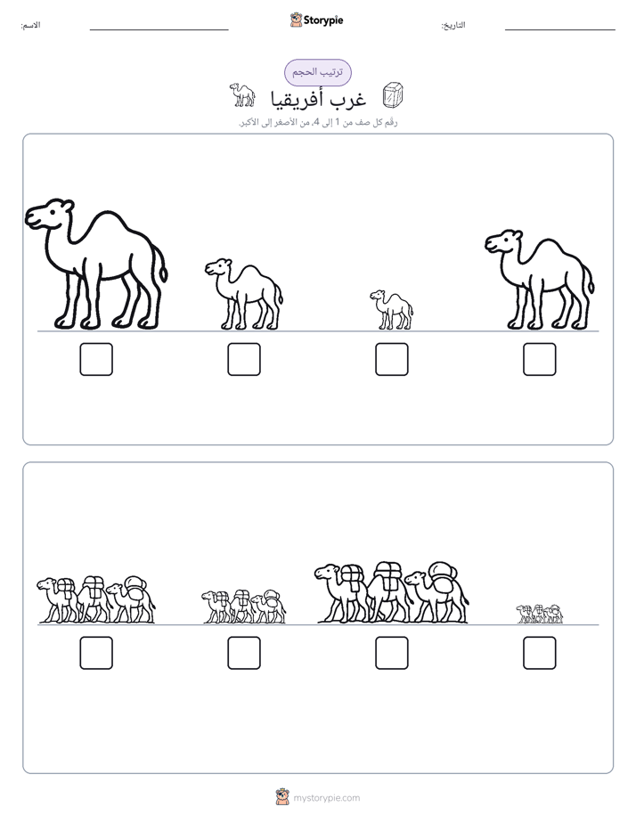 ترتيب الحجم