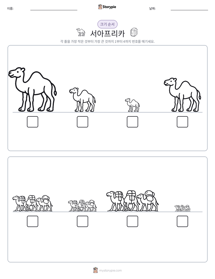 크기 순서