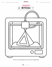 3D Printer coloring page for kids