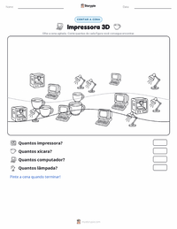 Prévia da folha de atividades imprimível Impressora 3D