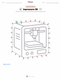 Prévia da folha de atividades imprimível Impressora 3D