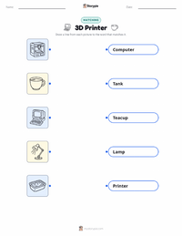 3D Printer printable worksheet for kids