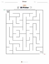 3D Printer printable worksheet preview