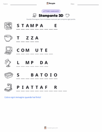 Anteprima della scheda stampabile di Stampante 3D