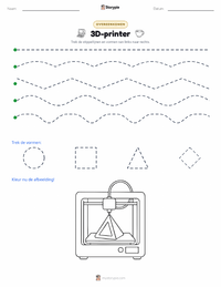3D-printer afdrukbare werkblad voorbeeld