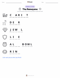 The Ramayana printable worksheet preview