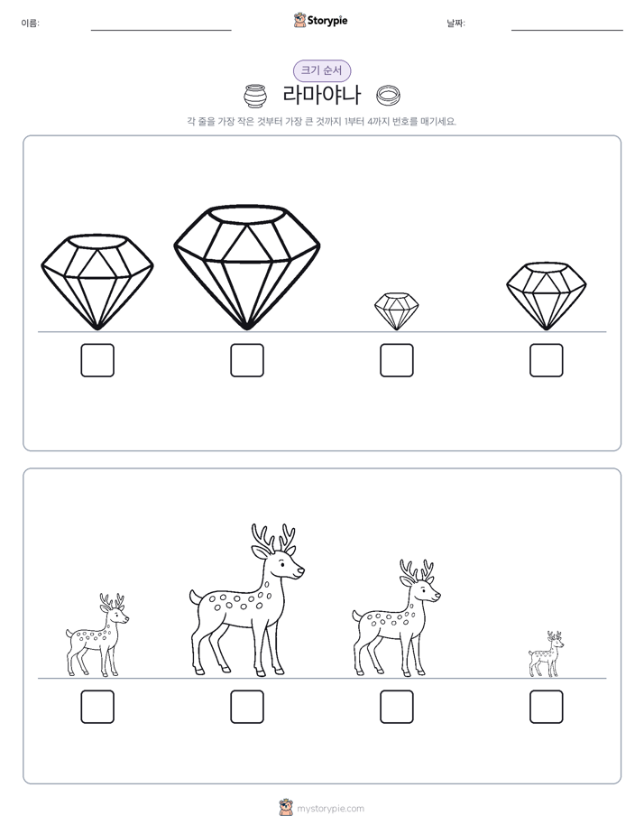 크기 순서
