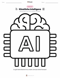 Künstliche Intelligenz Malvorlage für Kinder