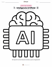 Página para colorear de Inteligencia Artificial para niños