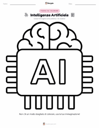 Pagina da colorare di Intelligenza Artificiale per bambini